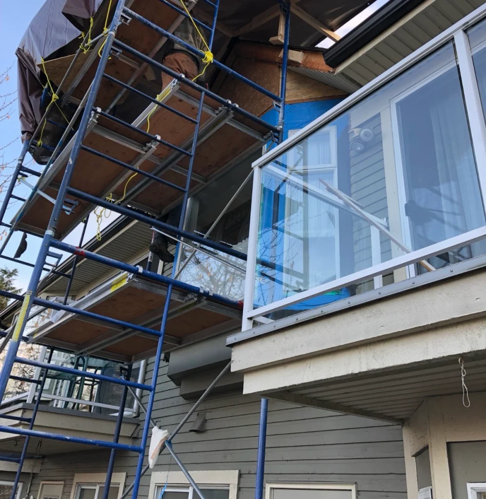 Outdoor trim of a strata building being fixed